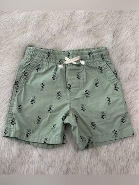 GAP Sage Green Mickey Print Pull-On Shorts